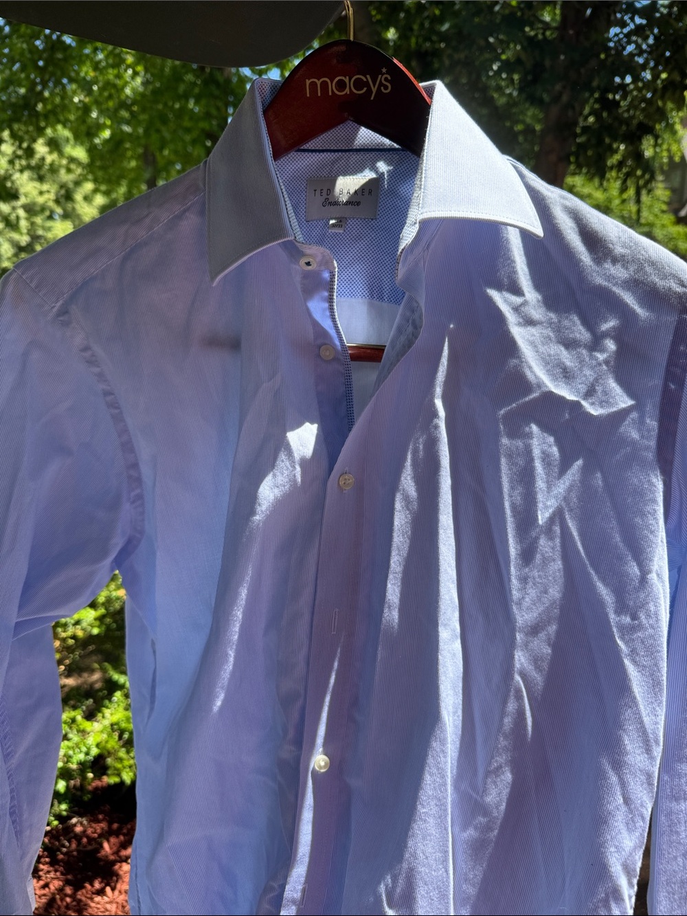 Ted Baker Light Blue Men's Dress Shirt with Spread Collar